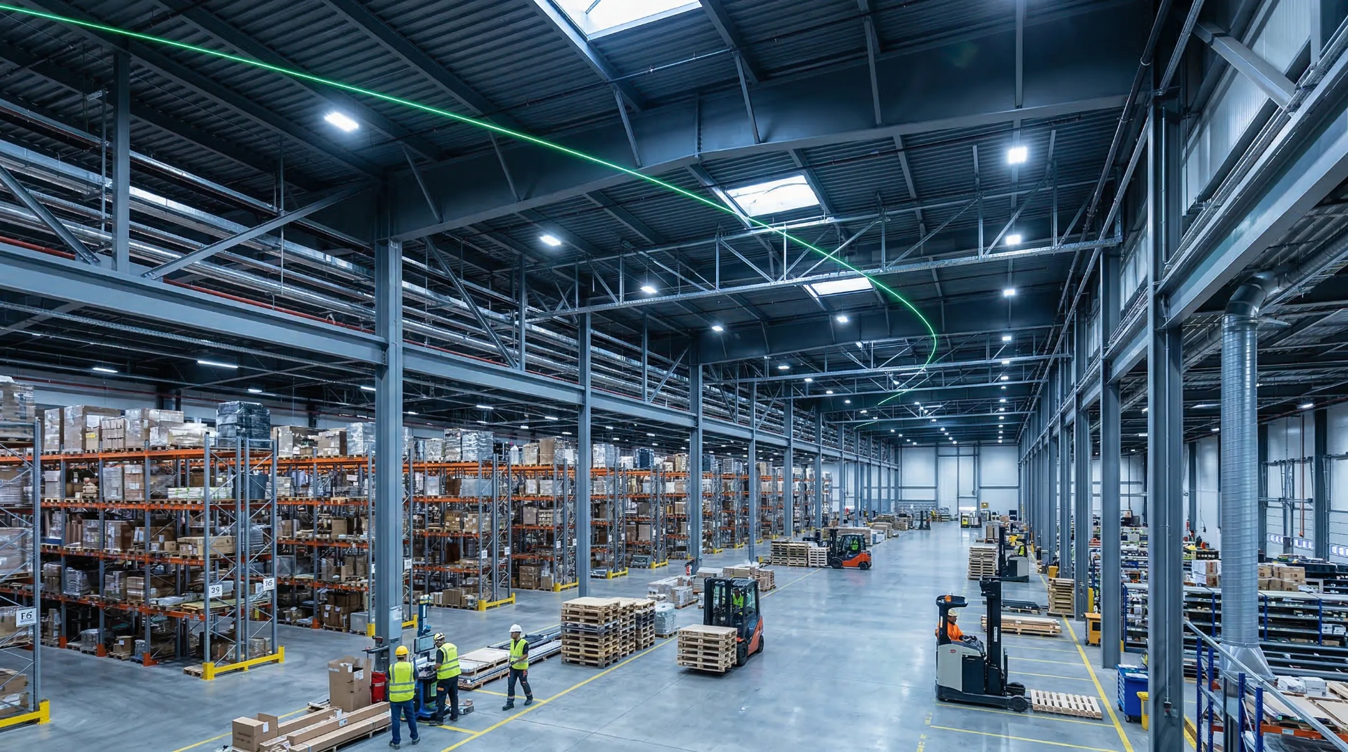 AVIX Indoor Laser-Vogelabwehr in Industriehalle